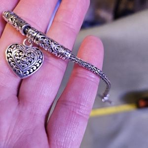 Bali Inspired Heart Shaped Charm Bracelet